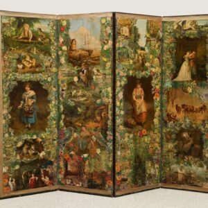 19th century 4 fold scrap screen.