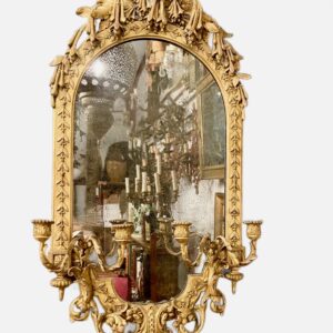 Antique Giltwood Girandole Sconce mirror.